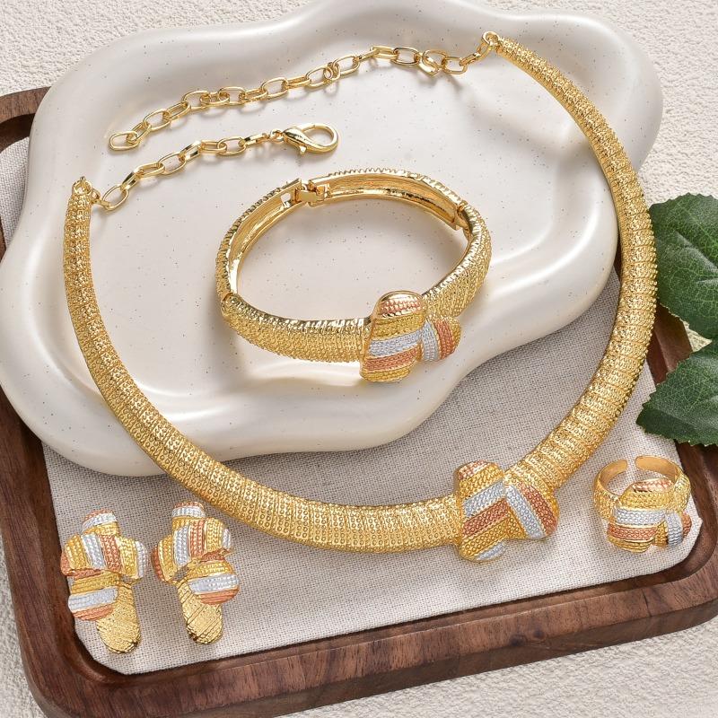 Gypsy Star Necklace Bracelet Earrings Ring Middle East Women's Banquet Jewelry Set