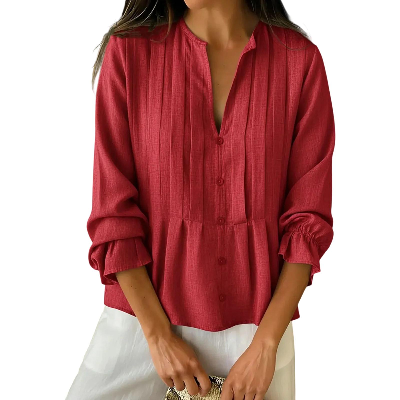 

Women s Shirts Graphic Tees Shirts Casual Basic Tops Pullovers L червоний