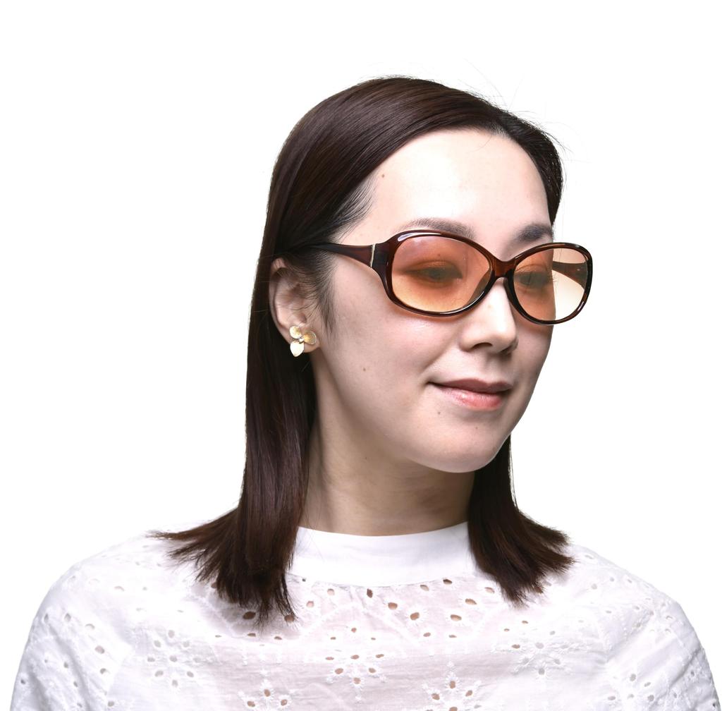 Az Senior Glasses 002R Super Elastic Temple FaceTrick Gold Lens Ladies Reading Glasses Black Frame [FaceTrick Label] TR-90 ARGG3107-1 +1.50