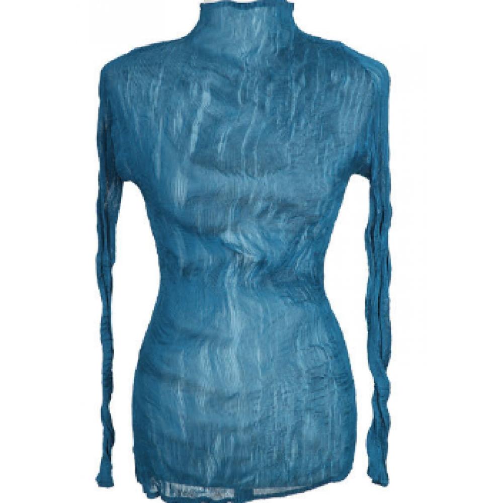 Shiz Madam Sheer Pleated Turtleneck Top T56911