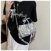 Spring and Summer 2025 New Pleated Pearl Chain Bag Bag Women's Fashion Underarm Bag Casual Women's Bag Cloud Bag