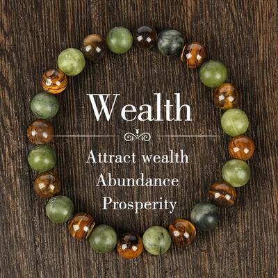 Bracelet 1PC Attracts Wealth Prosperity Tiger Eye Stone Ababusive Jewelry Gift Fashion Unisex Stretchable