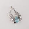 Sky Blue Topaz Gemstone 925 Sterling Silver Jewelry Partywear Pendant 1.8" For Gift CP-42-16