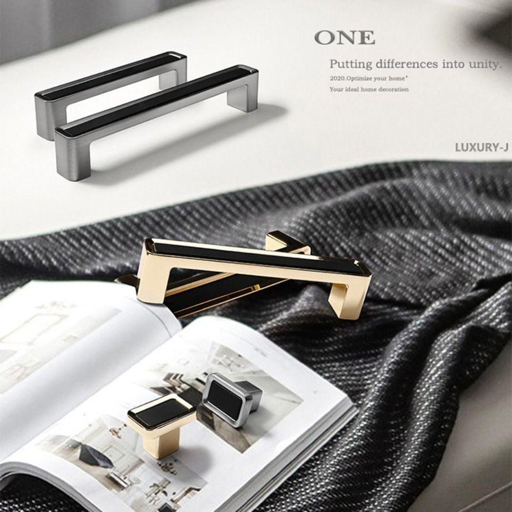 Zinc Zinc Zinc Alloy Zinc Zinc Zinc Alloy Drawer Handle Square Single Hole Black Gold Handle Cabinet Doors