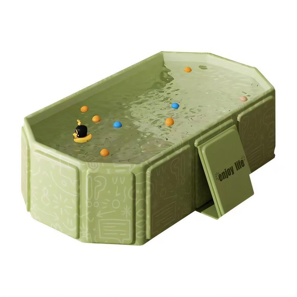 Baby Bathtub for Infants To Toddlers Collapsible Baby Bath Tub with Drain Outlet Infant Tub Toddler Bathtub Shower Basin75x45x25