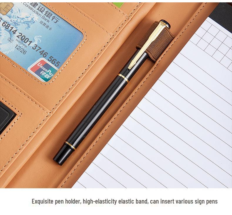 A4 Business Folder with Calculator and Zipper - Sales Manager's Document File Folder