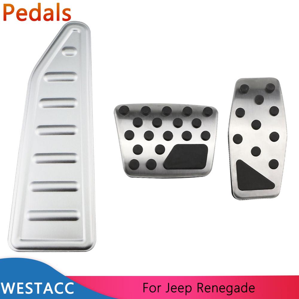 

Car Pedals Accelerator Gas Brake Foot Rest Pedal Protective Cover for Jeep Renegade 2014 - 2022 Parts Interior Accessories