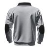 Men's Fleece-Lined Zip-Up Sweatshirt with Stand Collar and Patchwork Design