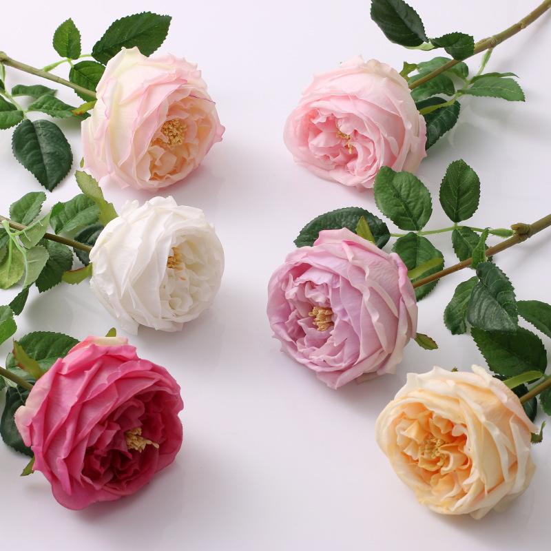 Simulierte Blume Waschen Fortgeschrittene Austin Rose Hochzeitsdekoration Blumen-Fotografie-Requisiten Tischdekoration Blumenarrangement