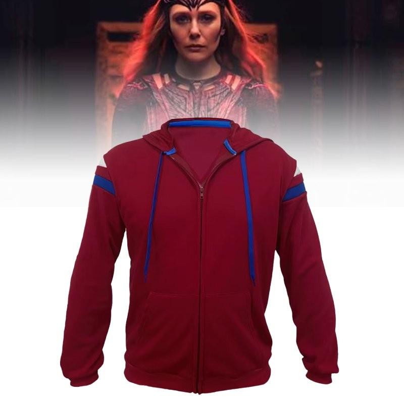 Felpa con zip Wanda Vision-Strega Scarlatta per Costume Cosplay Festa