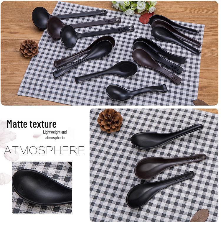 Xiangyuanmei Long Handle Colorful Melamine Soup Spoon - Imitation Porcelain for Hotel and Restaurant Use