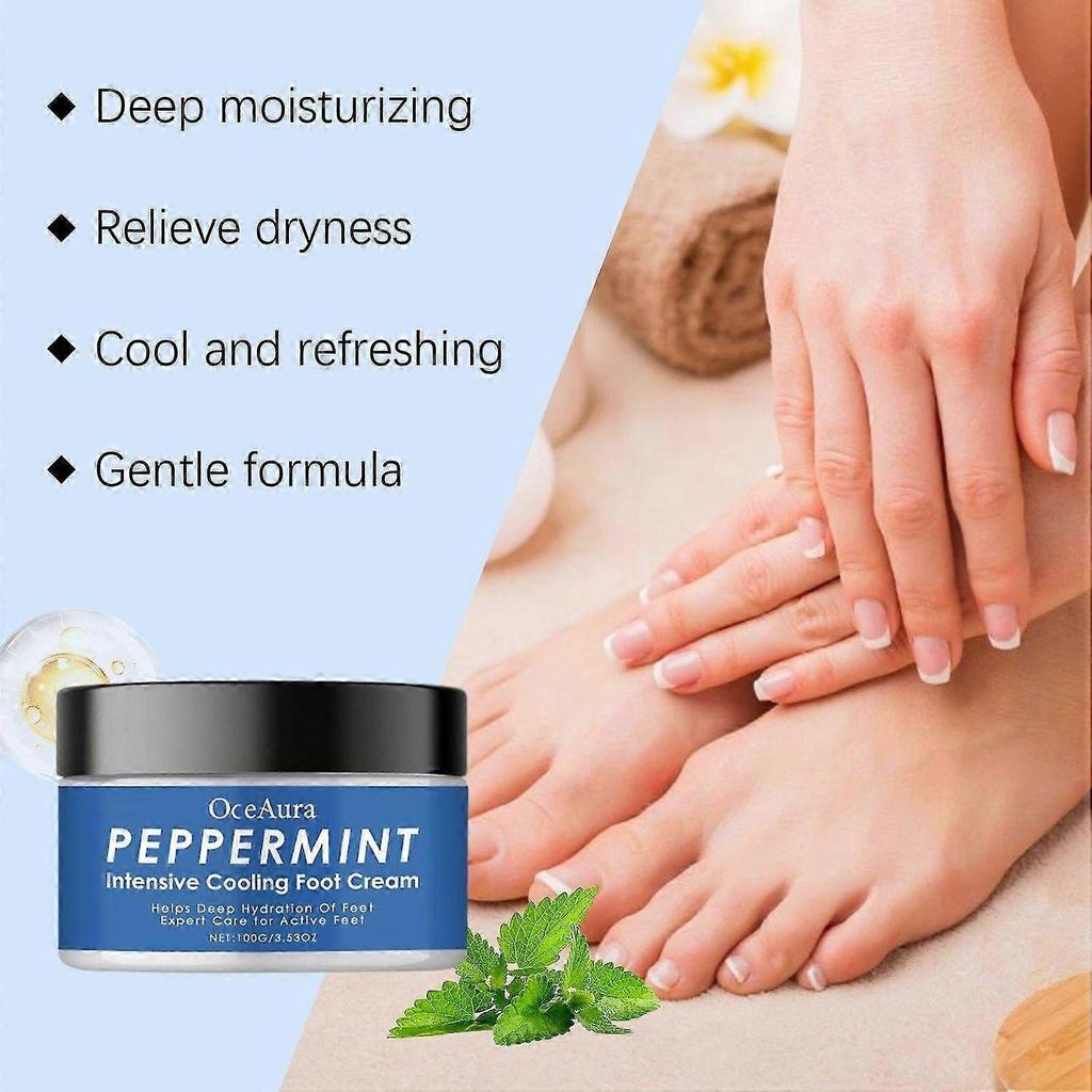 Oceaura Mint Cool Foot Cream Hydrating Repair Dry Rough Skin Relieve Feet Cool And Comfortable Foot Cream