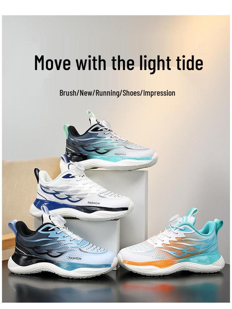 Atmungsaktive Jungen-Schuhe mit Netz-Obermaterial und rutschfester Sohle für Laufen & Basketball - Herbstkollektion