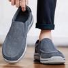 Men Khaki Canvas Shoes Slip On Driving Shoes Casual Blue Wide Head Cloth Shoes for Farther Plus Size Lightweight