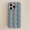 Cute Stylish Bread Chocolate Block 3D Phone Case For iPhone 14 13 12 15ProMax 11 Glossy Protective Cover Fundas INS Solid Color Macaron Egg Waffle