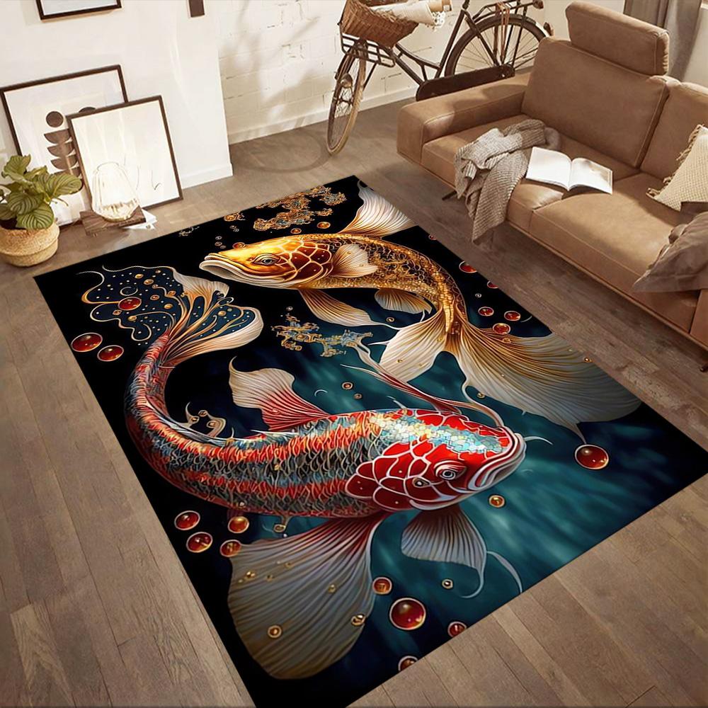 Tappetini Simbolismo Pesce d'Oro per Soggiorno, Camera da Letto e Decorazione della Stanza Sono Adatti per Regali.