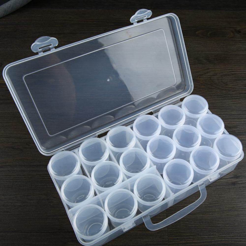 6/12/18/20 Bottles Clear Plastic Plastic Storage Box Multiple Slots with Lids Storage Container Case Bead Organizer Box