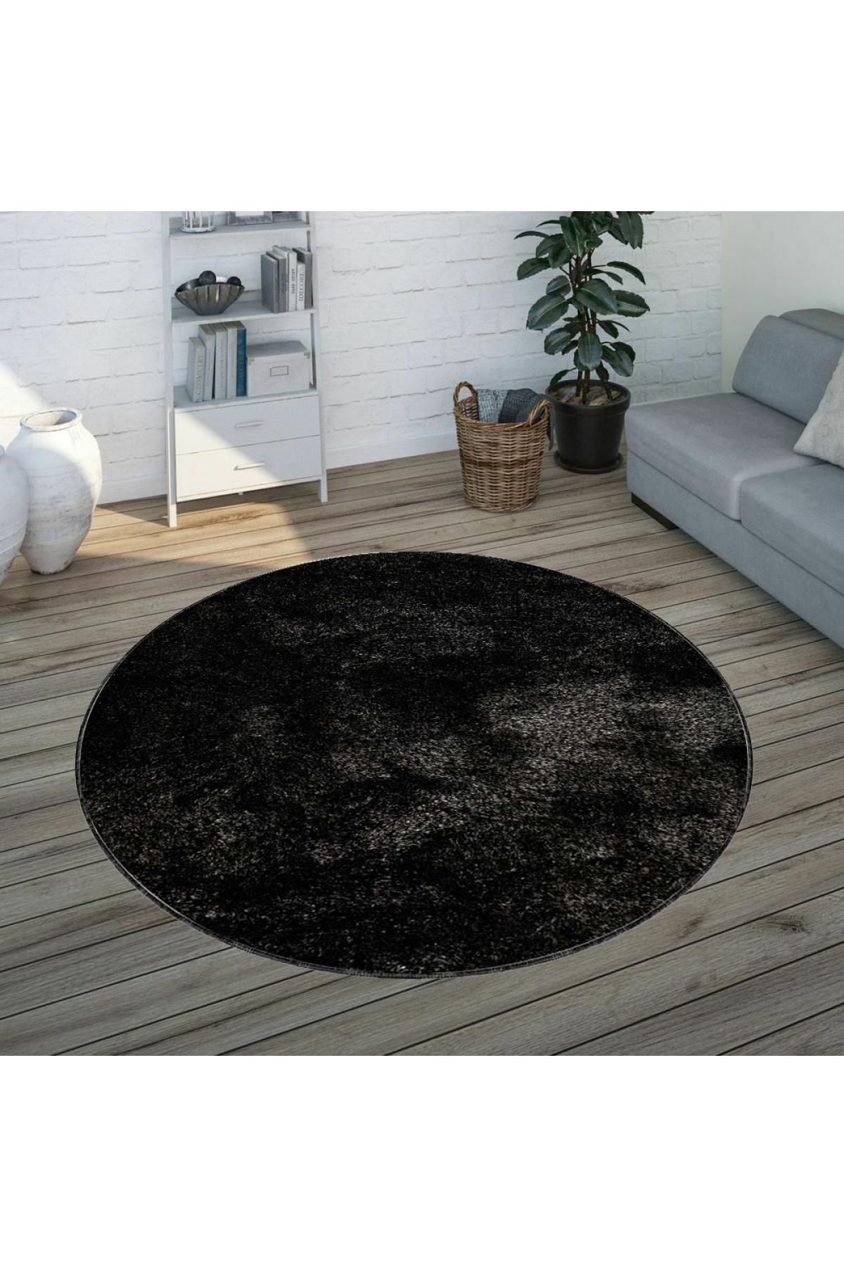 

Rovigo Home Моющийся круглый ковер с принтом RHM7088 100x100 чёрный