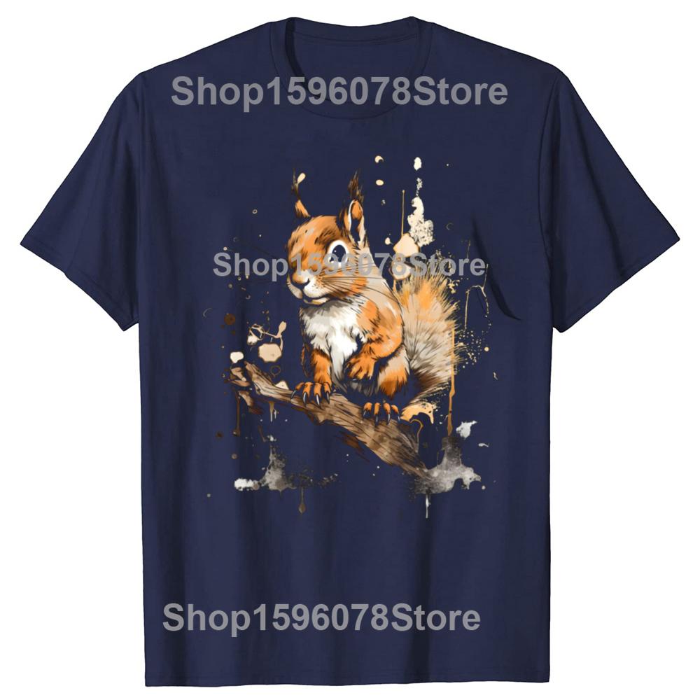 Funny Squirrel T Shirts Cotton Streetwear Short Sleeve Birthday Gifts Mens Clothing Fashion Casual Loose Oversized T Shirt