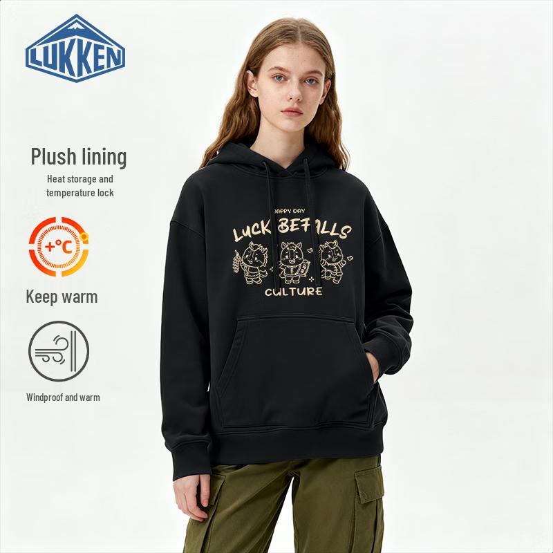 LUKKEN Женский флисовый худи с капюшоном и графикой лошади L