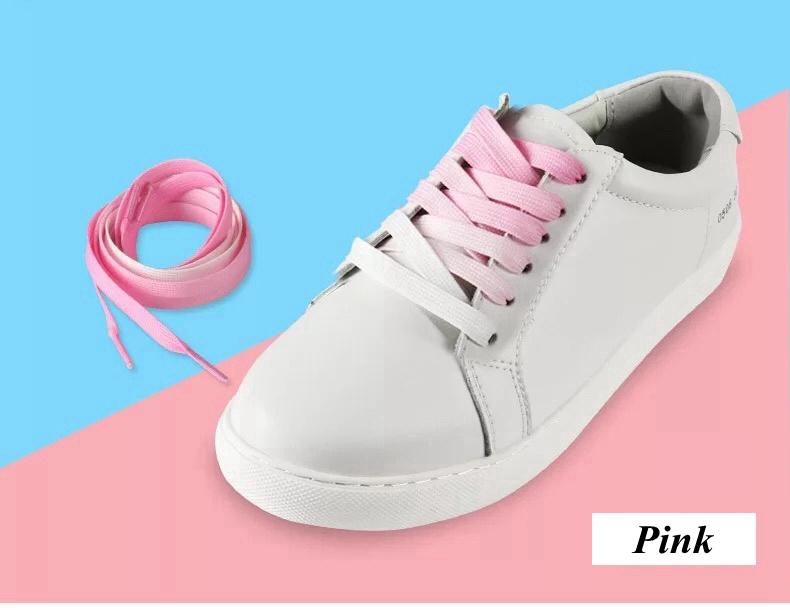 Colorful Flat Shoelaces Candy Gradient Rainbow Shoelace Kids Adult  Canvas Shoe Laces Camping Boots Silk Party Shoestring 1 Pair