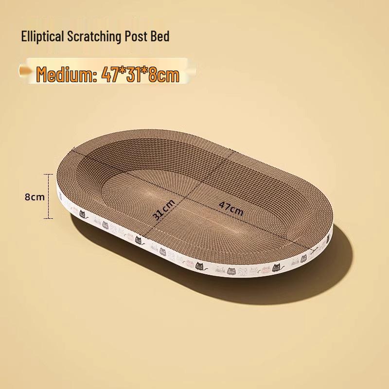 All-in-One Cat Bed & Scratching Board: Durable, Debris-Free, Large Round Design with Paw Basin & Claw Grinding Features