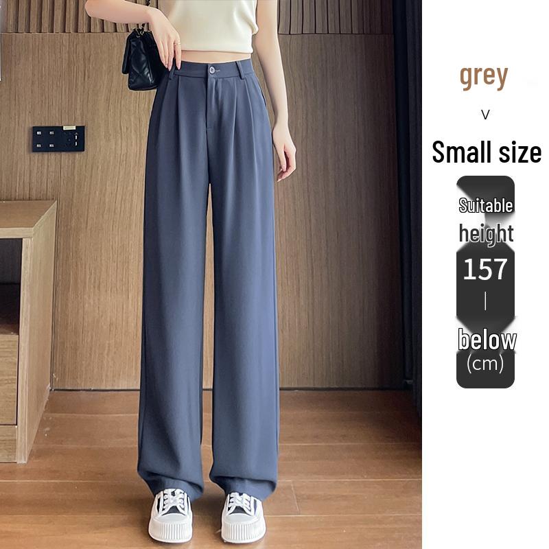 Summer 2026 Cooling High-Waist Wrinkle-Resistant Ice Silk Pants - Slimming, Straight Leg Design