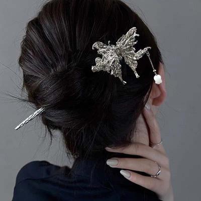Kadınlar İçin Retro Metal Kelebek Çiçek Püsküllü Saç Çubukları Yeni Çin Tarzı Saç Çubuğu Saç Tokası Takı Saç Aksesuarları