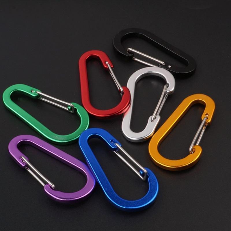 5Pcs Aluminum Alloy Spring Snap Hooks Carabiner Clips Outdoor Camping Multi-Tool