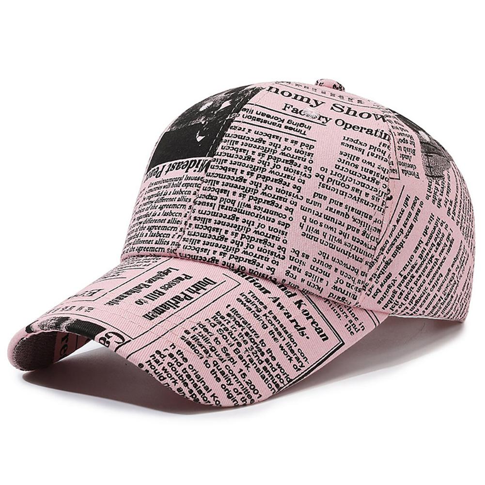 Newspaper Pattern Personality Graffiti Baseball Cap Fashion Street Hip Hop Duck Cap Outdoor Sports Visor Sun Protection Visor Hat Truck Driver Hat