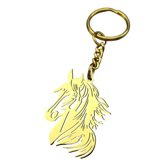 Keychain Hollow Horse Head Charm Key Chain Decorative Good Luck Key Holder Backpacks Handbags Car Key Accessories
