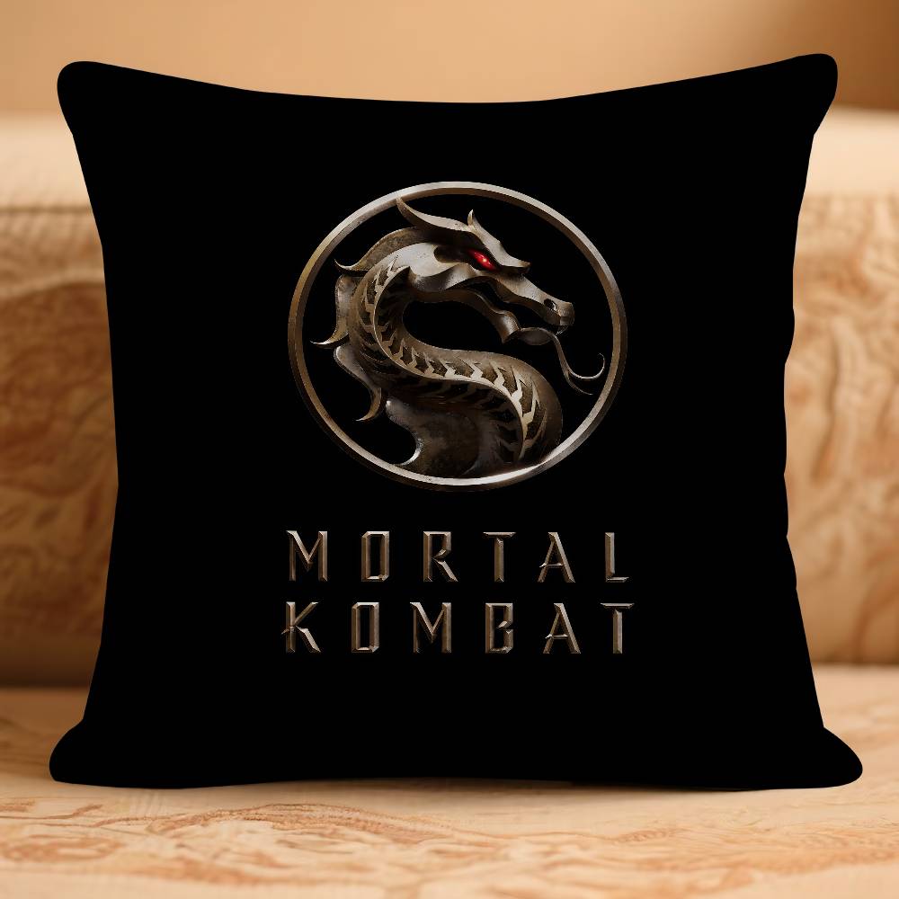 M-Mortal K-KombatS LOGO Pillow Case Removable Washable Cushion Cover – All-Season Soft Linen