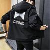Spring & Fall Boutique Jacket Men Hooded Coat Trendy Casual Top Loose and Comfortable Windbreaker Regular