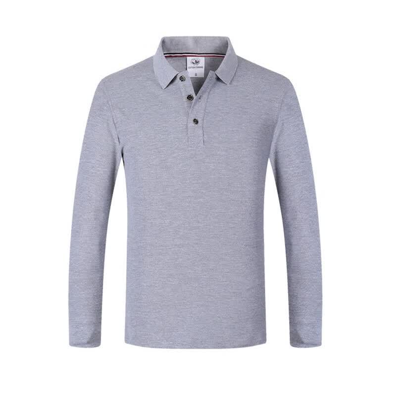 Huisiyuan Men's Thickened Relaxed Fit Long Sleeve Polo Shirt
