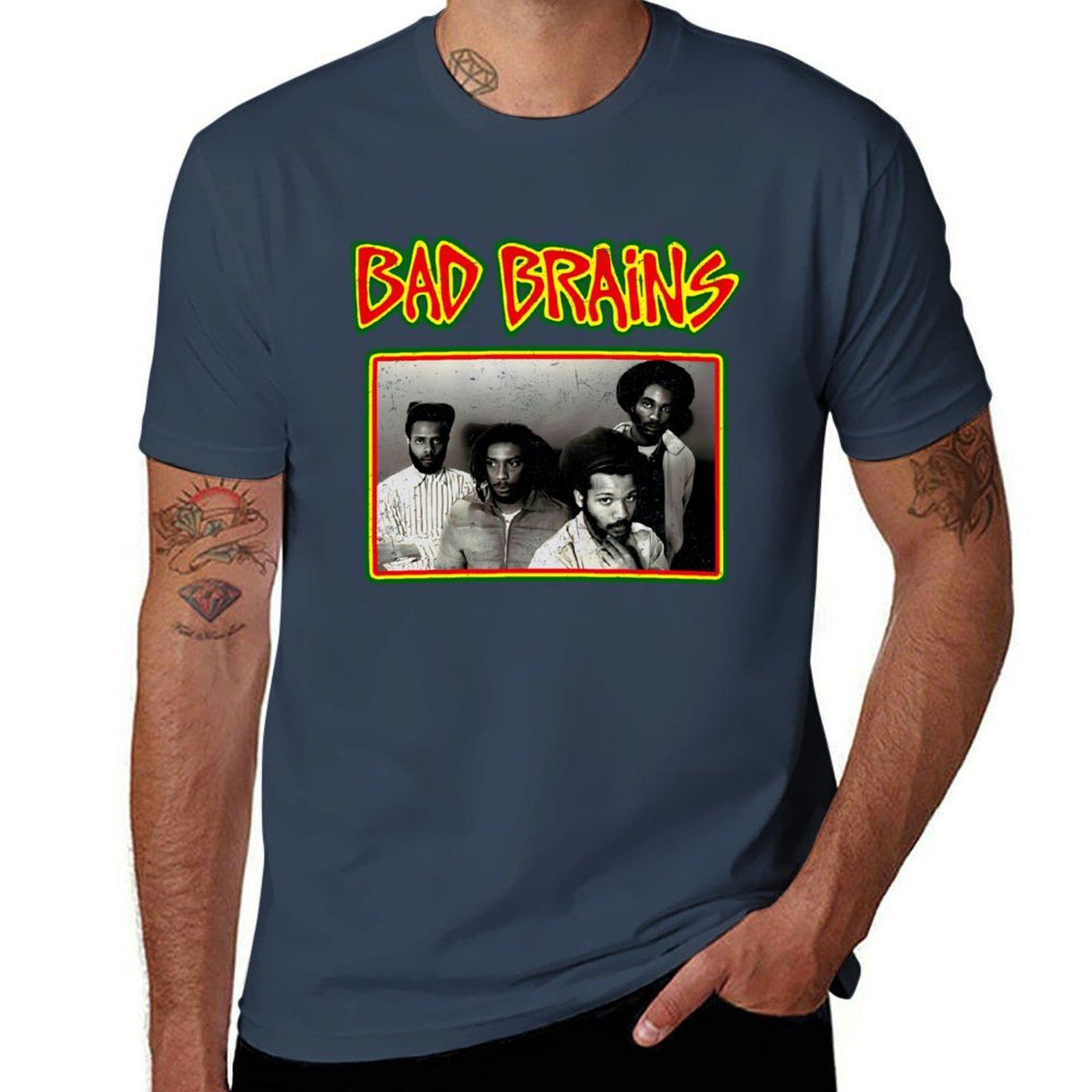 Футболка Bad Brains, печатные футболки для мужчины, мужская футболка, хлопок 100%, футболки дизайнерская футболка S