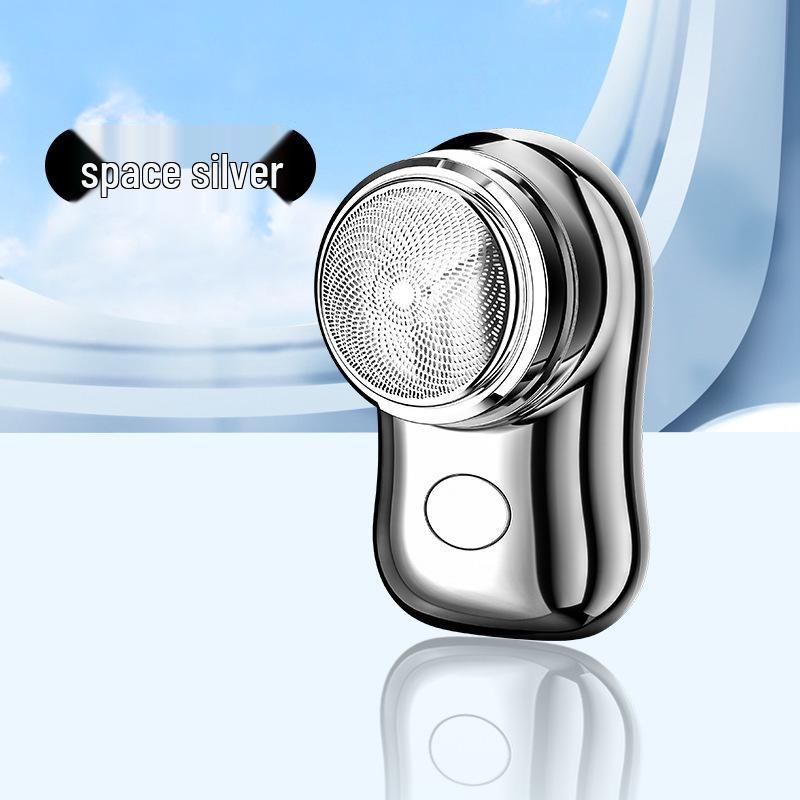 Rechargeable Men's Electric Shaver: Portable Beard Trimmer with Long-lasting Battery for Home, Travel, and Car Use.