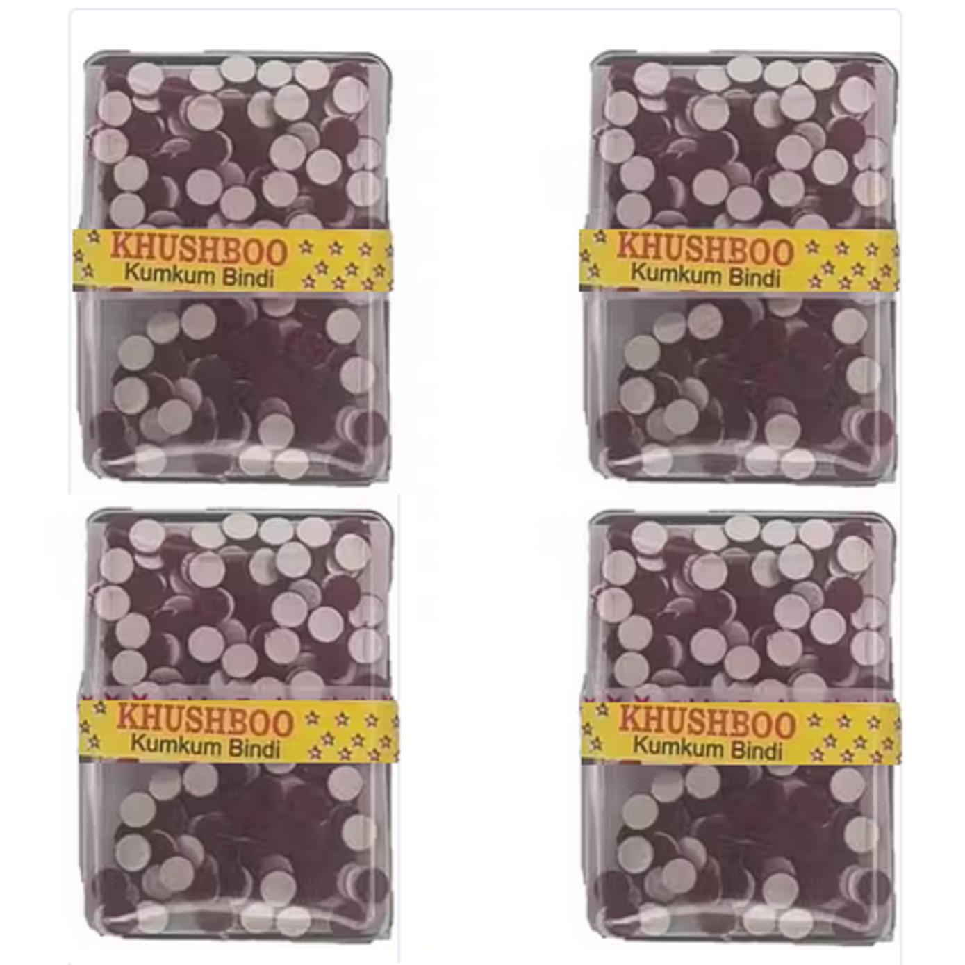 @ Indian Traditional Maroon Colour Bindi Set of 4 Box 30gm Zr-2995-60%Off