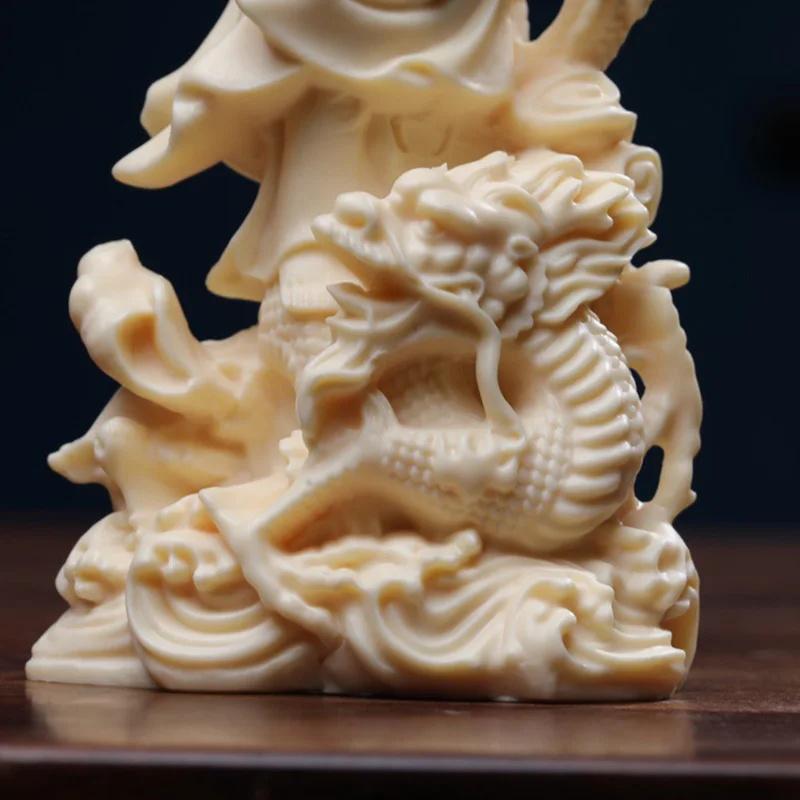 Dragon  Guanyin Bodhisattva Buddha  Figure Statue- Resin sculpture Chinese Buddha StatuesHome Room, Office Feng Shui Statue