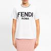 Fendi T Shirts Women's White Crew Neck Moderate Straight Fit FS7254AC6BF0ZNM