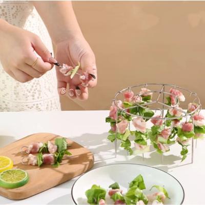 Friggitrice ad Aria in Acciaio Inossidabile per Spiedini alla Griglia, Forno Barbecue Rotondo Speciale per Grigliate, Spiedini per Cucina Domestica