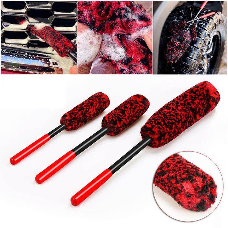 3pcs Luxury Super Plush Soft Car Rim Cleaning Brush Tool Kit High Quality
