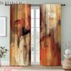 Set Of 2 Artistic Abstract Rust Curtains Decorative Art Suitable Bedroom Living Room Design Curtain Polyester Machine Washable Ideal For Great