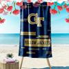 Georgia Tech Print Beach Towel, Large Soft Quick Dry Towel for Beach Camping Swimming