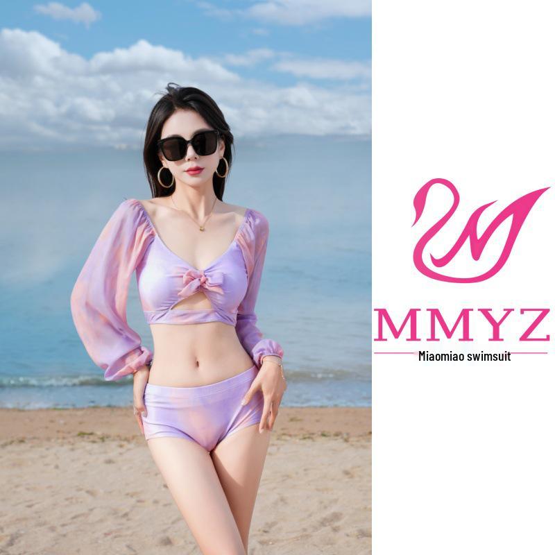 

2025 Женский сексуальный отпускной купальник: Раздельный купальник-тройка с длинным рукавом M [48-52kg]