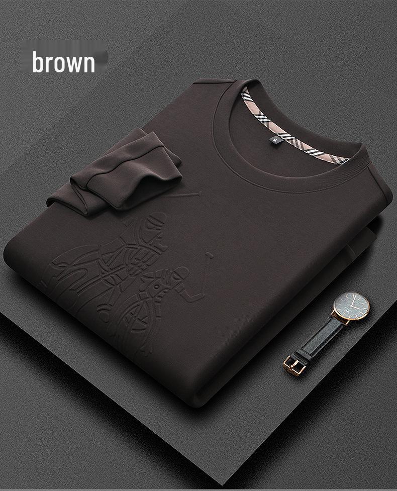Sweatshirt épais à col rond pour homme Paisenlong 2025: Tendance Européenne & Américaine Automne/Hiver pour l'Âge Moyen à Avancé