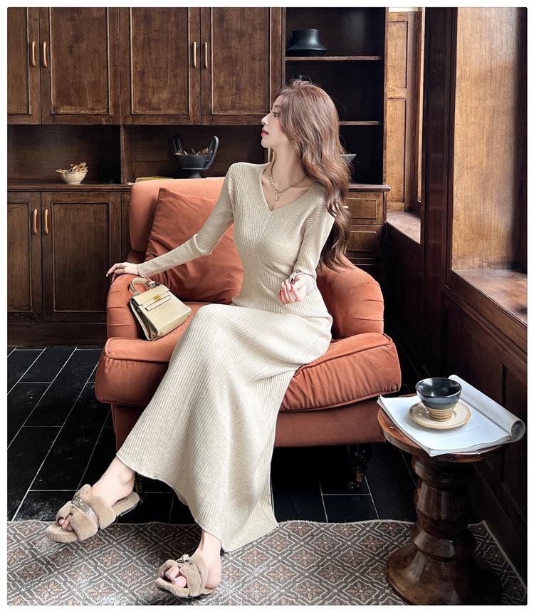 High-Quality Autumn Winter Knit Fishtail Sweater Dress