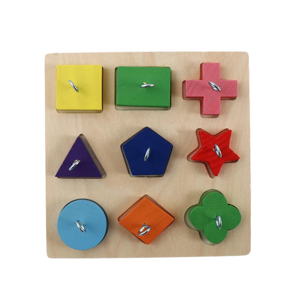 

Budgies DIY Educational Playing Colorful IQ Training Bird Toys Block Puzzles Parrot Wooden Random Color