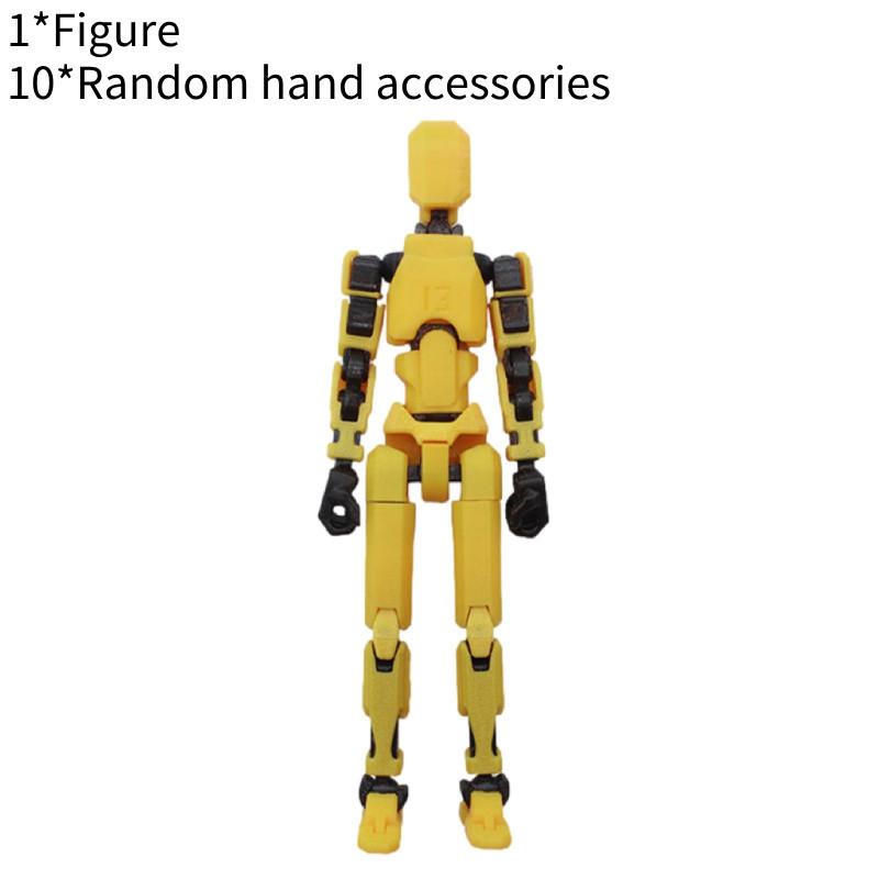 Lucky 13 Vollbewegliche Puppe 3D-gedruckt 3. Generation Dummy-Spielzeug mit 4 Waffen 3 Handtypen Rot Schwarz