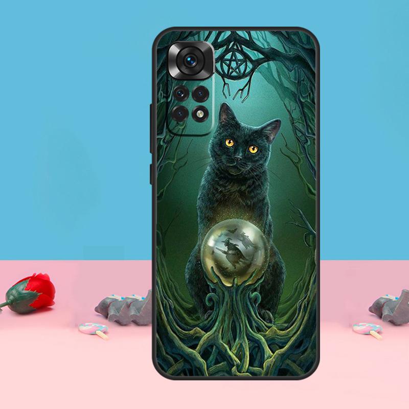 Witch Cat Cover For Xiaomi Redmi Note 13 10 11 12 14 Pro 11S 12S Case For Redmi 15 12C 13C 14C 10C 15C