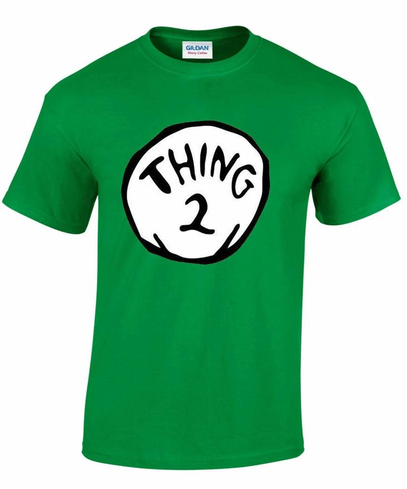 Thing One 1 And Thing Two 2 T-Shirt Couples Funny Costume Twins Fancy Dress Top 3 S
